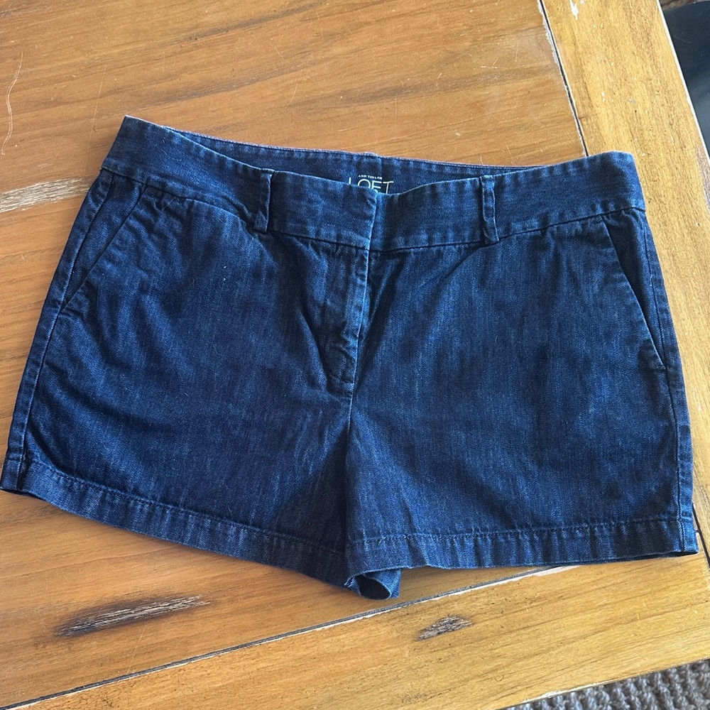 LOFT Dark Blue Jean Trouser Shorts